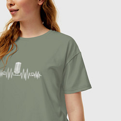 Футболка оверсайз женская Пульс музыки, цвет: авокадо — фото 2