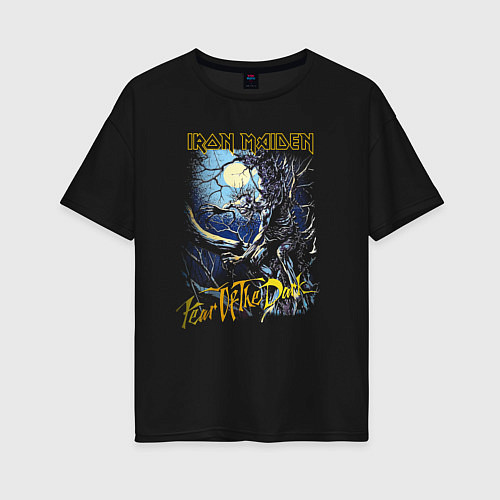 Женская футболка оверсайз Iron Maiden Fear Of The Dark / Черный – фото 1