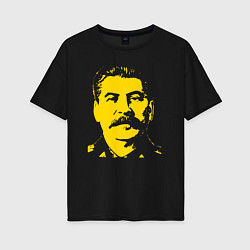 Футболка оверсайз женская Yellow Stalin, цвет: черный