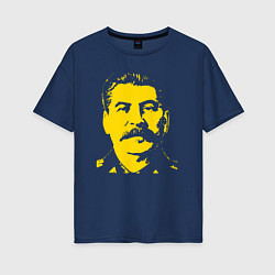 Футболка оверсайз женская Yellow Stalin, цвет: тёмно-синий