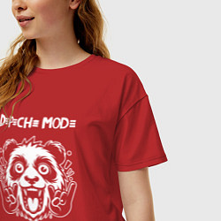 Футболка оверсайз женская Depeche Mode rock panda, цвет: красный — фото 2