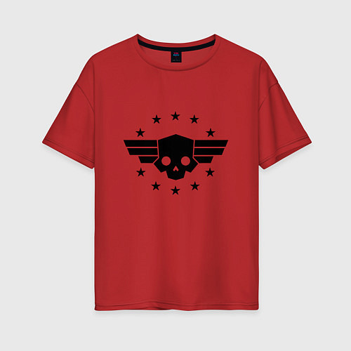 Женская футболка оверсайз Logo helldivers 2 / Красный – фото 1