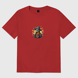 Футболка оверсайз женская Яркий чумной доктор, цвет: красный