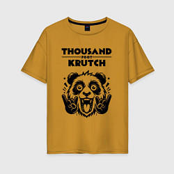 Футболка оверсайз женская Thousand Foot Krutch - rock panda, цвет: горчичный