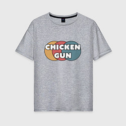 Футболка оверсайз женская Chicken gun круги, цвет: меланж