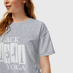 Футболка оверсайз женская Black yoga, цвет: меланж — фото 2