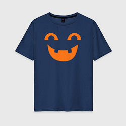 Футболка оверсайз женская Orange smile, цвет: тёмно-синий