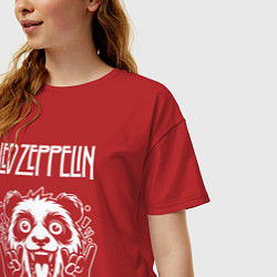 Футболка оверсайз женская Led Zeppelin rock panda, цвет: красный — фото 2
