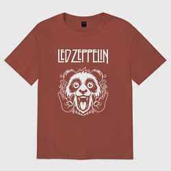 Футболка оверсайз женская Led Zeppelin rock panda, цвет: кирпичный