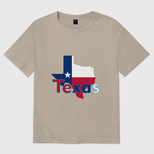 Женская футболка оверсайз Texas / Миндальный – фото 1