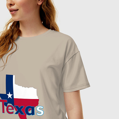 Женская футболка оверсайз Texas / Миндальный – фото 3