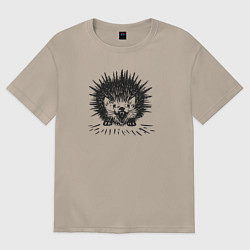 Футболка оверсайз женская Великолепие лесных обитателей, цвет: миндальный