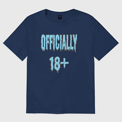 Футболка оверсайз женская Официально 18, цвет: тёмно-синий