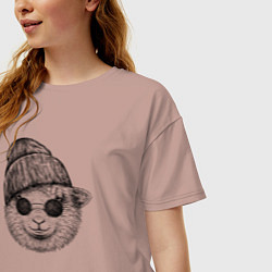 Футболка оверсайз женская Ягнёнок модный, цвет: пыльно-розовый — фото 2