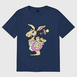 Футболка оверсайз женская Кенгурёнок, цвет: тёмно-синий