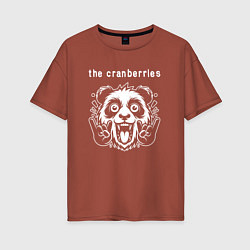 Футболка оверсайз женская The Cranberries rock panda, цвет: кирпичный