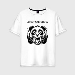 Футболка оверсайз женская Disturbed - rock panda, цвет: белый