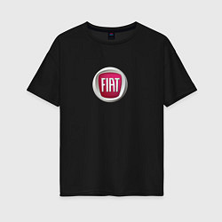 Футболка оверсайз женская FIAT sport auto logo, цвет: черный