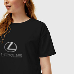 Футболка оверсайз женская Lexus авто бренд лого, цвет: черный — фото 2