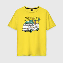 Футболка оверсайз женская Summer trip VW, цвет: желтый