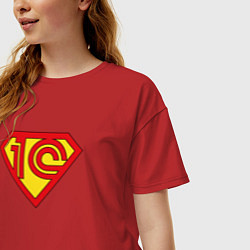 Футболка оверсайз женская Супер 1cмен, цвет: красный — фото 2
