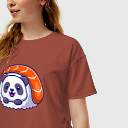 Футболка оверсайз женская Roll panda, цвет: кирпичный — фото 2