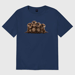 Женская футболка оверсайз Мультяшные бобры