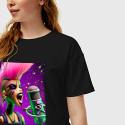 Футболка оверсайз женская Barbie and punks not dead, цвет: черный — фото 2