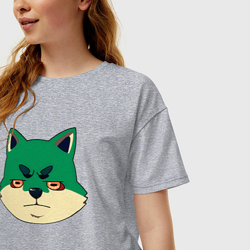 Женская футболка оверсайз Повседневная жизнь бессмертного короля: Тунтянь Ха / Меланж – фото 3