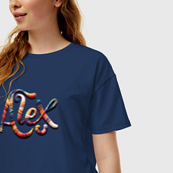 Футболка оверсайз женская Alex yarn art, цвет: тёмно-синий — фото 2