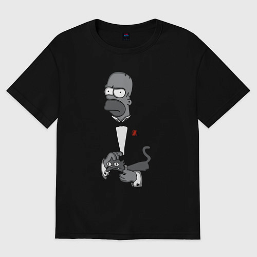 Женская футболка оверсайз Homer godfather / Черный – фото 1