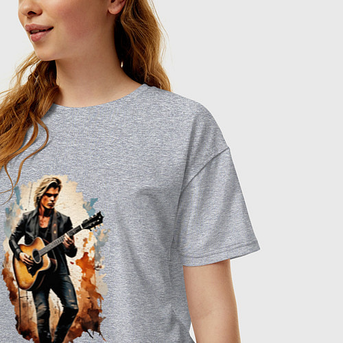 Женская футболка оверсайз Солист Калео / Меланж – фото 3