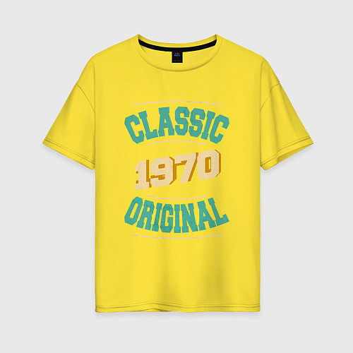 Женская футболка оверсайз 1970 классика / Желтый – фото 1