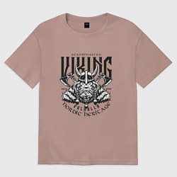 Футболка оверсайз женская Скандинавский викинг, цвет: пыльно-розовый