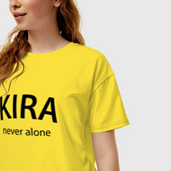 Футболка оверсайз женская Kira never alone - motto, цвет: желтый — фото 2