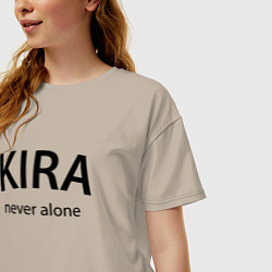 Футболка оверсайз женская Kira never alone - motto, цвет: миндальный — фото 2