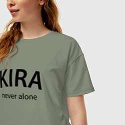 Футболка оверсайз женская Kira never alone - motto, цвет: авокадо — фото 2