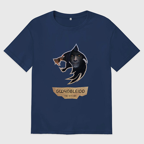Женская футболка оверсайз The Witcher - Gwynbleidd / Тёмно-синий – фото 1