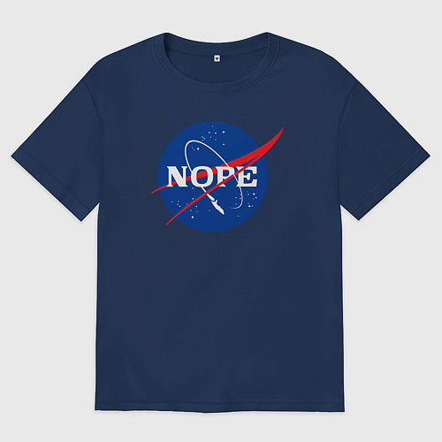 Женская футболка оверсайз Nope NASA / Тёмно-синий – фото 1