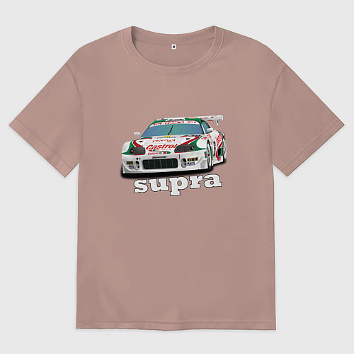 Женская футболка оверсайз Toyota Supra Castrol 36 / Пыльно-розовый – фото 1