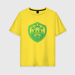 Футболка оверсайз женская Логотип Рыцарского замка, цвет: желтый