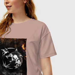 Футболка оверсайз женская The Witcher - Logo, цвет: пыльно-розовый — фото 2