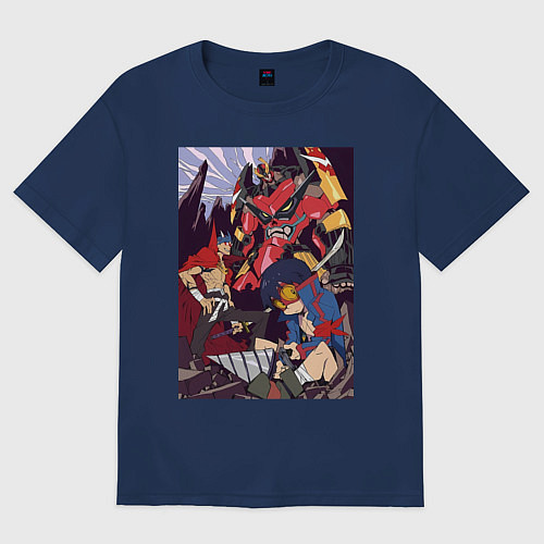 Женская футболка оверсайз Гуррен-Лаганн Камина Симон / Тёмно-синий – фото 1