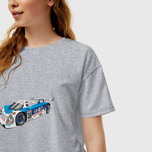 Женская футболка оверсайз Toyota Toms Le mans / Меланж – фото 3