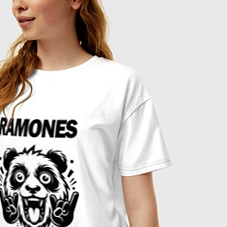Футболка оверсайз женская Ramones - rock panda, цвет: белый — фото 2