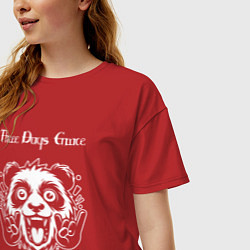 Футболка оверсайз женская Three Days Grace rock panda, цвет: красный — фото 2