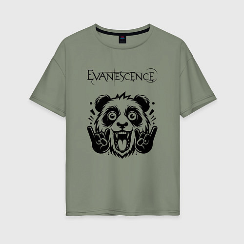Женская футболка оверсайз Evanescence - rock panda / Авокадо – фото 1