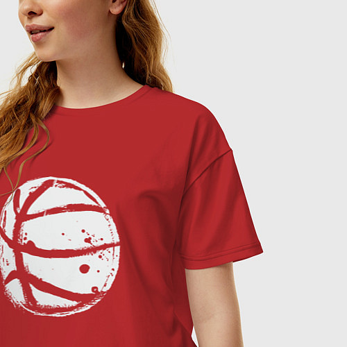 Женская футболка оверсайз Basket balls / Красный – фото 3