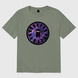 Футболка оверсайз женская Тардис в космосе, цвет: авокадо