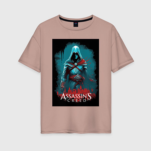 Женская футболка оверсайз Assassins creed тайные секреты / Пыльно-розовый – фото 1